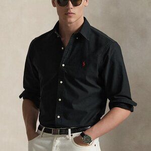Polo Ralph Lauren Men’s Classic Fit Garment-Dyed Oxford Shirt Black, Size 3XLT